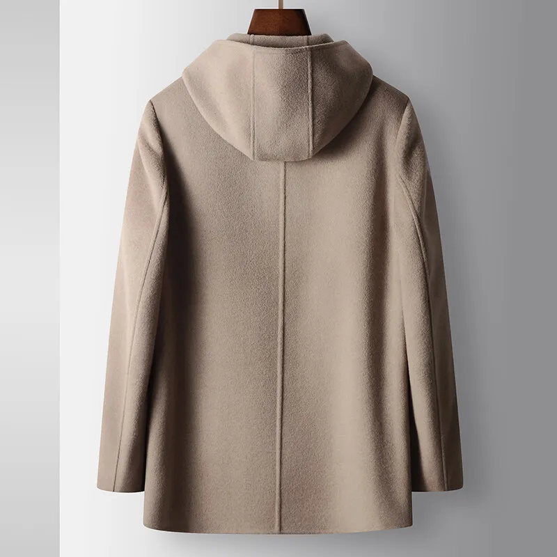 100% Woolen Hooded Coat - Image 3