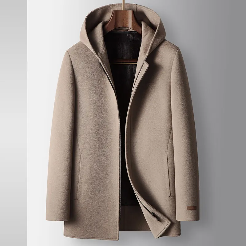 100% Woolen Hooded Coat - Image 5