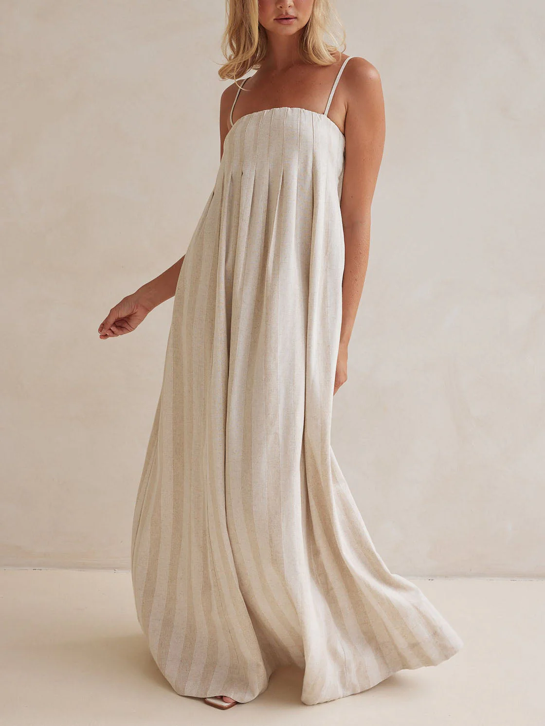 Casual Fashion Halter Neck Striped Maxi Dress - Image 2