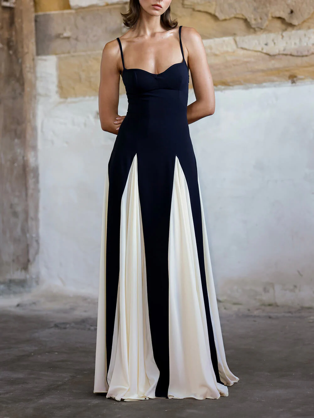 Elegance Panelled Tulle A-line Slip Maxi Dress - Image 2