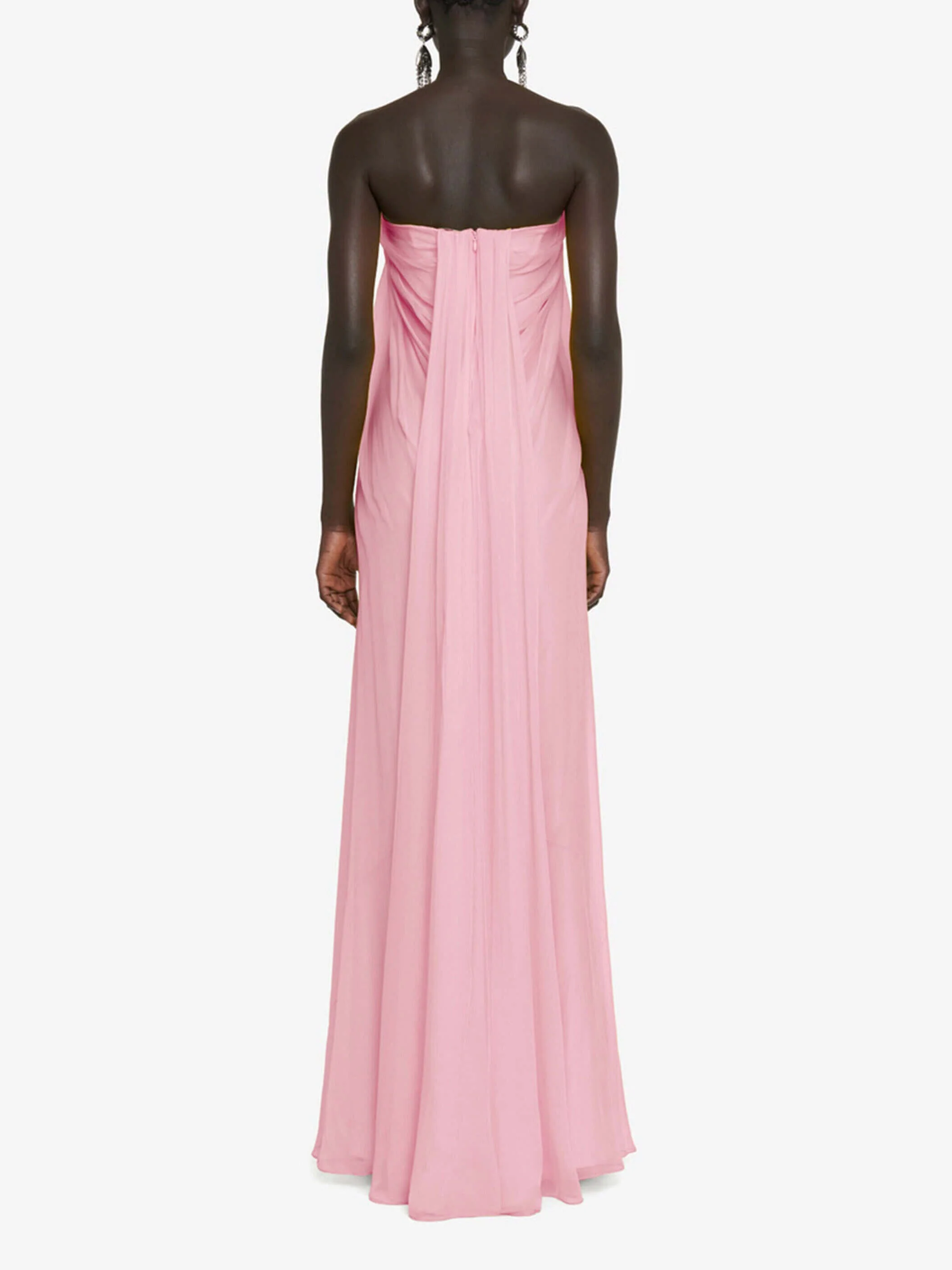 Elegant Strapless A-Line Pleated Maxi Dress - Image 4