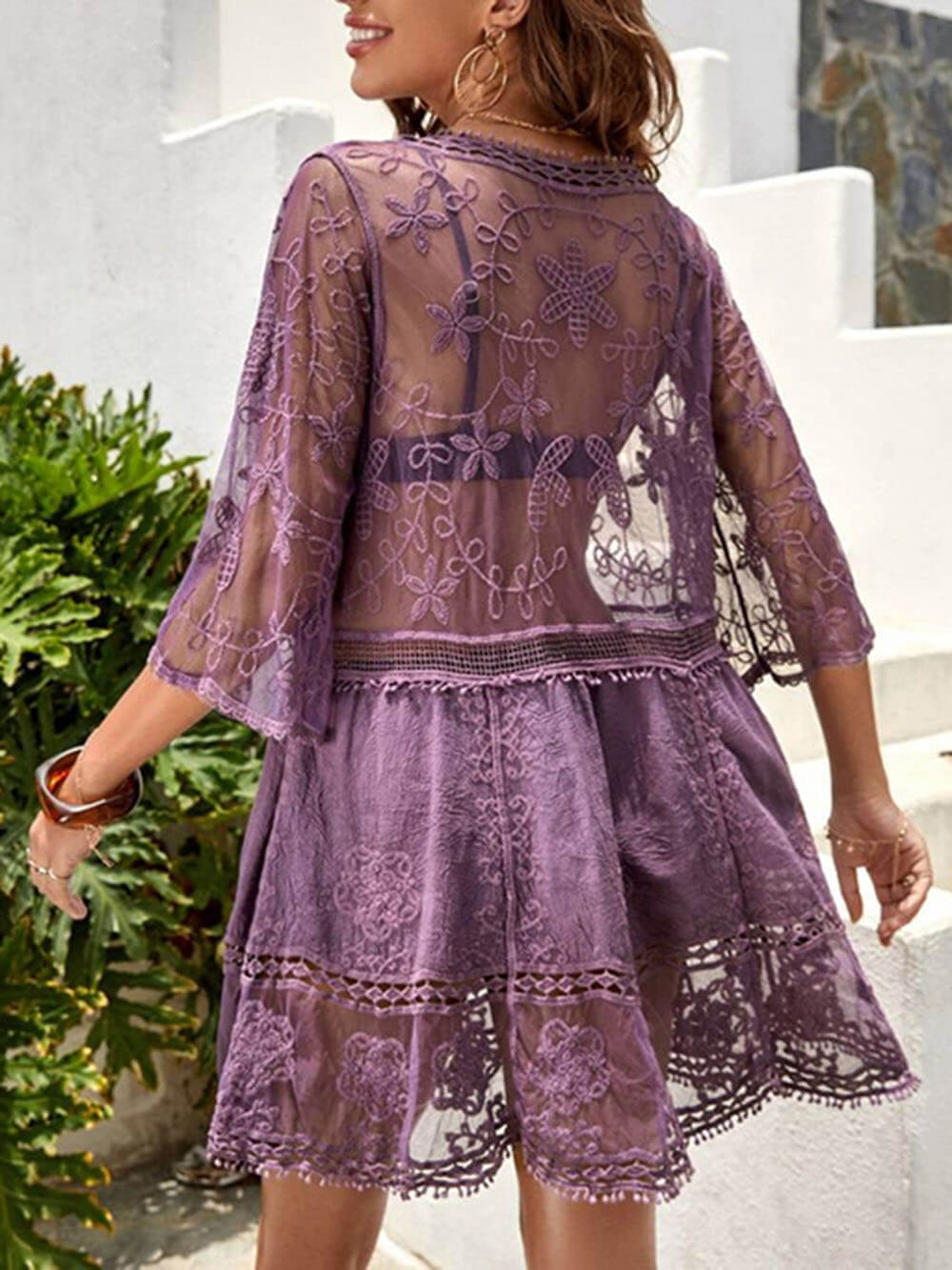 Loose Lace Beach Vacation Bikini Cover-Up Dress - Image 7