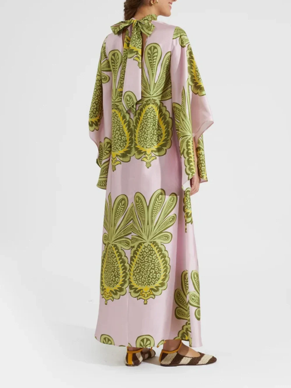 Tropical Big Pineapple Print Maxi Dress - Image 2